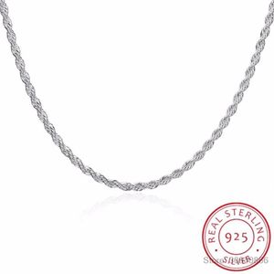 Collana da uomo con catena in corda fine da 3 mm, gioielleria raffinata, misura 16'' 18'' 20'' 22'' 24'311O