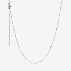 Collana a catena con perline regolabile in argento sterling 100% 925 adatta a pendenti e ciondoli europei Moda Donna Fidanzamento di nozze Jewelr249z