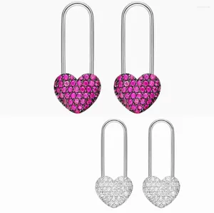 Dangle Earrings 2023 European And American Year Fashion Red Heart-shaped Love Cute Girl Ins Women Ear Clip Earring Gift Wild Ea