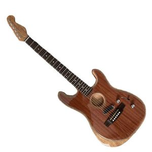 Niestandardowy naturalny kolor gitary elektryczne pół pustej podramka drzew rodowcowych