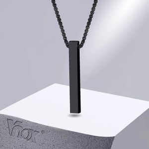 Chokers Vnox 5mm Pillar Necklace for Men Women Stainless Steel 3D Bar Pendant Minimalist Simple Casual Unisex Neck Collar 231013