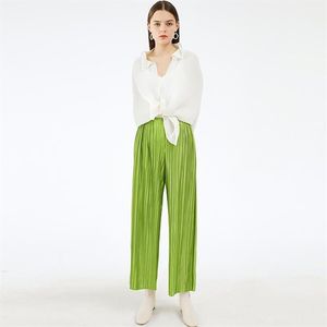 Kvinnor Pants Capris Miyake plus storlek Kvinnors raka veckade byxor Autumn Winter Korean Fashion Women's Trouser2119