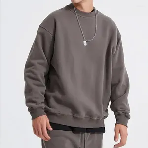 Мужские толстовки LZOASIS, тяжелый модный осенне-зимний повседневный толстый хлопковый мужской топ, однотонный свитшот, пуловер