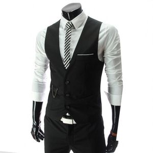 E-Baihui 2021 Ankomstklänning Västar för män Slim Fit Mens Suit Vest Male Waistcoat Gilet Homme Casual ärmlös formell affär JAC318A