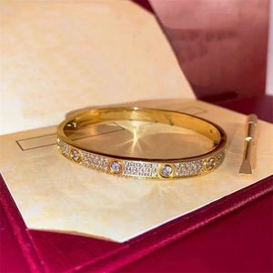 Diamond Armband Designer Gold Bangel for Women Men Luxury Designer smycken Rostfritt stål Charm manschett Silver Rose Love Armband Mens Womens Bangles Armeletsq7