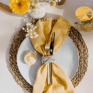 Masa Peçete Paspasları Yemek Yemek Rustik Dekor Tasarım Gezodisi Etkinlik Düğün Doku Yer Retro Ayar Burr Peçeteleri Pamuk 50x50cm