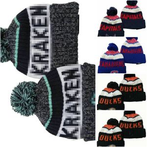 Gorros de luxo Seattle Beanie Kraken Hockey designer Winter Bean homens e mulheres Design de moda chapéus de malha outono boné de lã carta jacquard unissex crânio esporte chapéu de malha