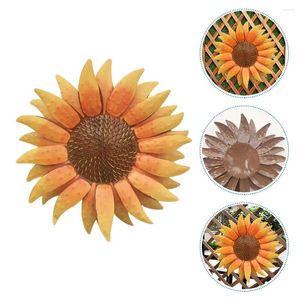 Storage Bottles Sun Flower Wall Pendant Ornament Sunflower Scene Decor Iron Hanging Front Door Signs