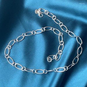 Kedjor mode 925 sterling silver halsband 18 tum för kvinnor män födelsedagsfest smycken tillbehör