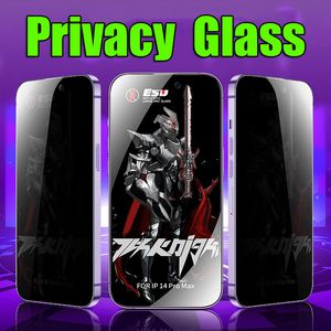Skärmskydd för iPhone 15 Pro Max 14 Plus 13 12 11 XS XR X ESD Sekretess Tempererad glas Anti-statisk 9h-film Full Cover Guard Film Anti Blare Spy Burvad täckning