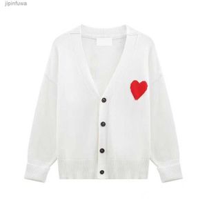 Moda paris designer masculino camisola amisweater de coeur macaron amor jacquard cardigan camisola para homem e mulher topo am i 33hx