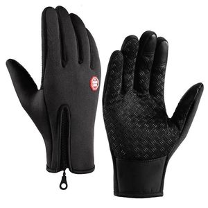 Cinco Dedos Luvas Inverno Para Homens À Prova D 'Água À Prova de Vento Frio Snowboard Motocicleta Equitação Condução Quente Touchscreen Zipper Luva 231013