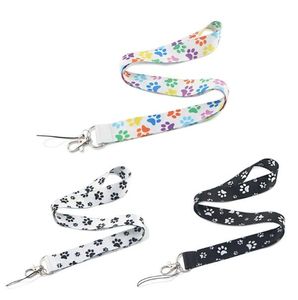 Hundepfoten-Cartoon-Designer-Lanyards, bunter Aufdruck, Umhängeband, Handy-Schlüssel, Ausweishalter, Lanyard für Schlüssel, DIY-Hängeseil-Lanyards