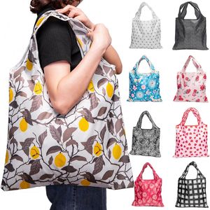 Sacos de compras Bolsa de impressão floral Dobrável EcoFriendly Tote Bolsas para mulheres Largecapacity Travel Grocery Shopper 231013