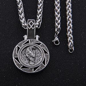 Pendant Necklaces Odin Bear Wolf Raven Talisman Amulet Viking Necklace Wicca Bird Jewelry Knot Runes Neckless Wiccan Pagan Men Wom3174