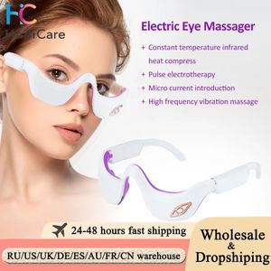 Eye Massager Electric Compress Eye Massager Anti-Aging Wrinkle Dark Circle Removal Skin Rejuvenation Micro Current Beauty Care Device 231013