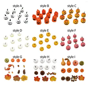 Decorative Flowers Artificial Pumpkins Decoration Kit Autumn Decorations Foam Crafts Lifelike Small