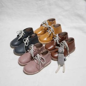 Boots Genuine Leather Children's Boots Hand-made Cowhide Girls casual Boots Boy's Riding Boots Student Kids Shoes 231013