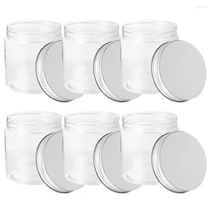 Storage Bottles 6 Pcs Aluminum Lid Mason Jars Multifunctional Portable Snack Containers Vial Canning Food Pet Plastic Baby Glass