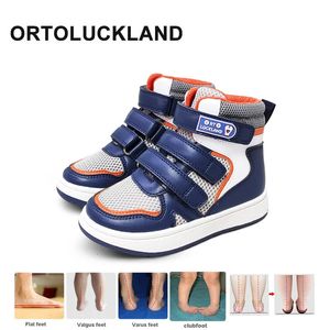 Sneakers Summer Boy Sneakers Toddler Kid Orthopedic Shoes For Children Ankle Support Leather Anti-Slip Sporty Running Boot Size24-36 231013