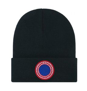 Outono e inverno Canadá chapéu de malha gorro de luxo masculino e feminino unissex logotipo bordado lã de ganso misturado chapéus de alta qualidade ao ar livre quente sem aba D-13