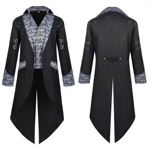 Męskie okopy płaszcze średniowieczne tylne płaszcz steampunk płaszcz gotycka kurtka Halloween kostium męski ubrania