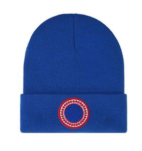 Ny höst och vinter Kanada stickad hatt lyxig mössa mössa män och kvinnor unisex broderad gåslogotyp ull blandade hattar högkvalitativa utomhus varma brimfri B-9