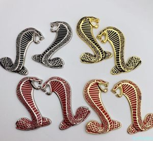 3D Metal Mustang Snake Cobra Logo Emblem Odznaka naklejka samochodowa Fender Boczna naklejka dla Forda Mustanga Shelby GT9161921