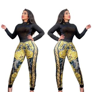 Pullover och Sweatpants Two Piece Pants Women Long Sleeve Sequins Top and Legging Set Ship179y