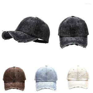 Ball Caps Cool Men Retro Washed Denim Baseball Cap Hat Solid Dad Casual Women Outdoor Hip Hop Adjustable Sun Trucker