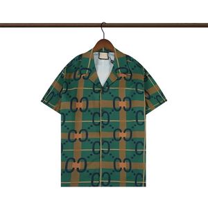 Luxury-Men's Casual Shirts Men High Quality Summer Feather Bronzing Print Shirt Streetwear Top Breattable Short Sleeve222C