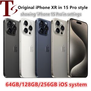 Original Unlocked iPhone XR Covert till iPhone 15 Pro -mobiltelefon med 15 Pro -kamerautseende 3G RAM 64 GB 128 GB 256 GB ROM Mobiltelefon
