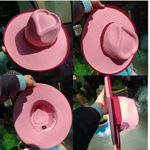 Hüte mit breiter Krempe Bucket Love Fedora Beige Großhandel mit erhöhter Krempe, großer einfarbiger neutraler Einzelhandelshut Jazz Winter 231013