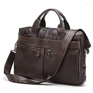 Valigette Valigetta in pelle di lusso da uomo Borsa da lavoro per ufficio portatile da uomo Messenger Tote Shipp gratuito