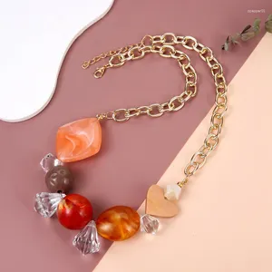Pendant Necklaces Statement Geometric Acrylic Beads Pendants For Women Vintage Bib Necklace Collar Jewelry