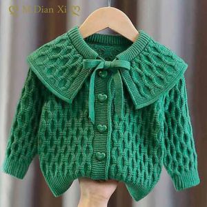 Cardigan Baby Sweater For Girls in Spring Autumn Childrens Online Celebrity Coat Sticked Kids Clothes 231013