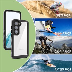 Luxuriöse Seil-wasserdichte transparente Vogue-Handyhülle für Samsung Galaxy S23 Ultra S23FE S21FE S20FE Lanyard Outdoor-Sport Vollschutz Robuste Rüstung Klare Schale