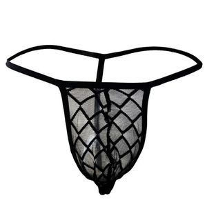 Women's Panties 2021 Men's Sexy Transparent G-string Thong Briefs Bulge Pouch Breathable Perspective Male Underwear219n
