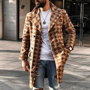 Men's Trench Coats Men Long Sleeve Lapel Double Breasted Outwear Jacket For Mens 2023 Winter Fashion Overcoats