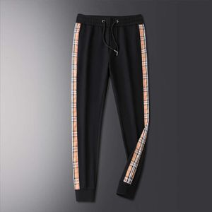 Burbery Pantolon Tasarımcı Lüks Moda Erkekler Sıradan Pantolon Swearpants Koreli Gençlik Tayt Damalı Pantolon Erkek Moda