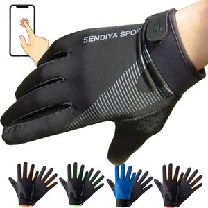 Fem fingrar handskar män cykel motorcykel full finger pekskärm cykel mtb cykel gym träning sommar utomhus fiske hand guantes 231013