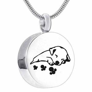 Unisex Stainless Steel Pet Dog Cat Jewelry Print Cremation Ashes Holder Pet Memorial Urn Necklace For Memory Pendant Necklaces275M