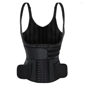 Women's Shapers Women Latex Waist Trainer Body Shaper Plus Size Straps Steel Bones Workout Sauna Trimmer Neoprene Slimming Exercise Corset