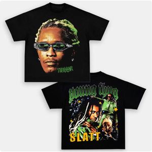 Rapper Young Thug Mercch T-shirt Crewneck Lato Summer Men Men Damskie Tshirt Harajuku Streetwear Ubrania