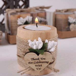 Świece Holders 10pcs Wood Tealight Holder Centerpiece Wesołych Świąt podziękowania Prezenty Goście przyjęcie weselne Przyjęcia
