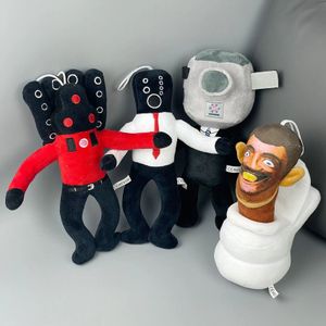 Skibidi Toiletten-Plüschtier, Cartoon-Puppen, Toilettenmann-Monitor, gefüllter Sprecher, lustige Puppe, Weihnachts- und Geburtstagsgeschenk für Kinder