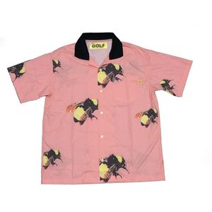 Män rosa golf flamma le fleur tyler skaparen bomulls casual skjortor skjorta högkvalitativa fickor kortärmare topp s 2xl #ab2 210626191r