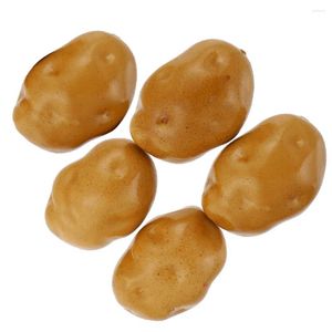 Dekoratif Çiçekler 5 PCS Simülasyon Sebze Props Masaüstü Oyuncaklar Yapay Patates Süsleme Meyve Hayata Çıkılış Model Ev Reçine Mağazası Ekran