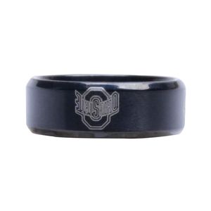 Новое поступление, черный знак Университета штата Огайо, мужское кольцо из нержавеющей стали, мужское кольцо Ring306D