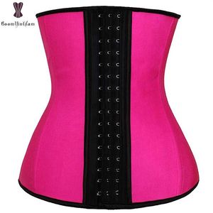 Kvinnors shapers superfirma midjetränare cincher solid underbust korsett plus storlek 6xl latex wasit bantning bustier 3 rader hoo302c